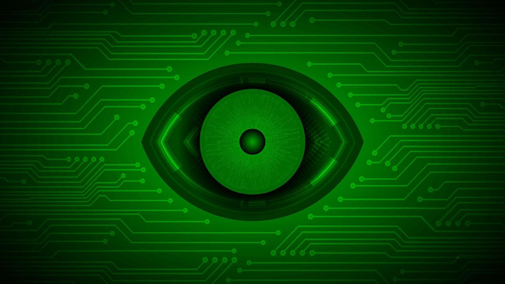 hintergrund der cybersicherheitstechnologie mit auge vektor