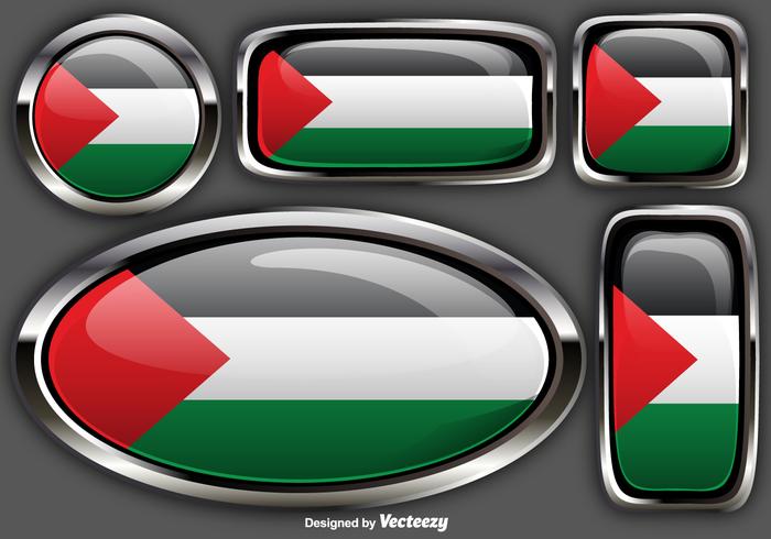 Vector Gaza Strip Abzeichen der Gaza Palästina Flagge