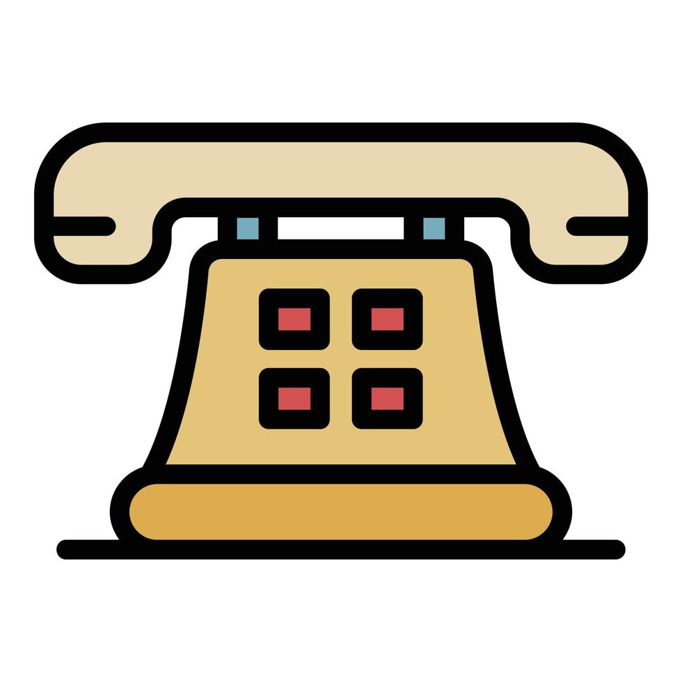 Retro-Telefonsymbol Farbumrissvektor vektor