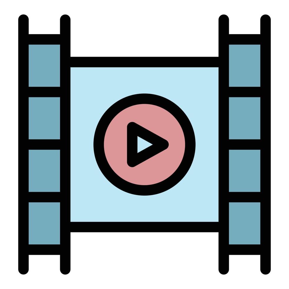 Farbumrissvektor des Videofilmsymbols vektor