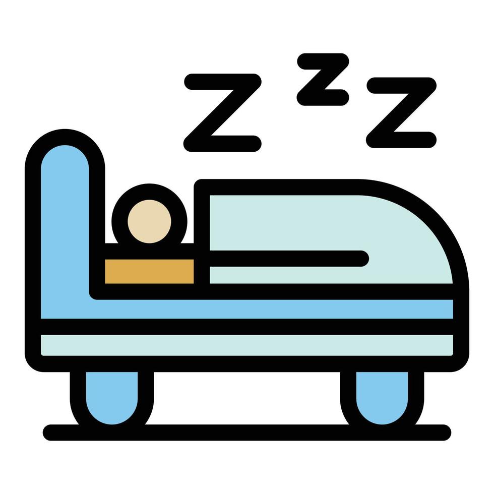 natt sömn ikon Färg översikt vektor