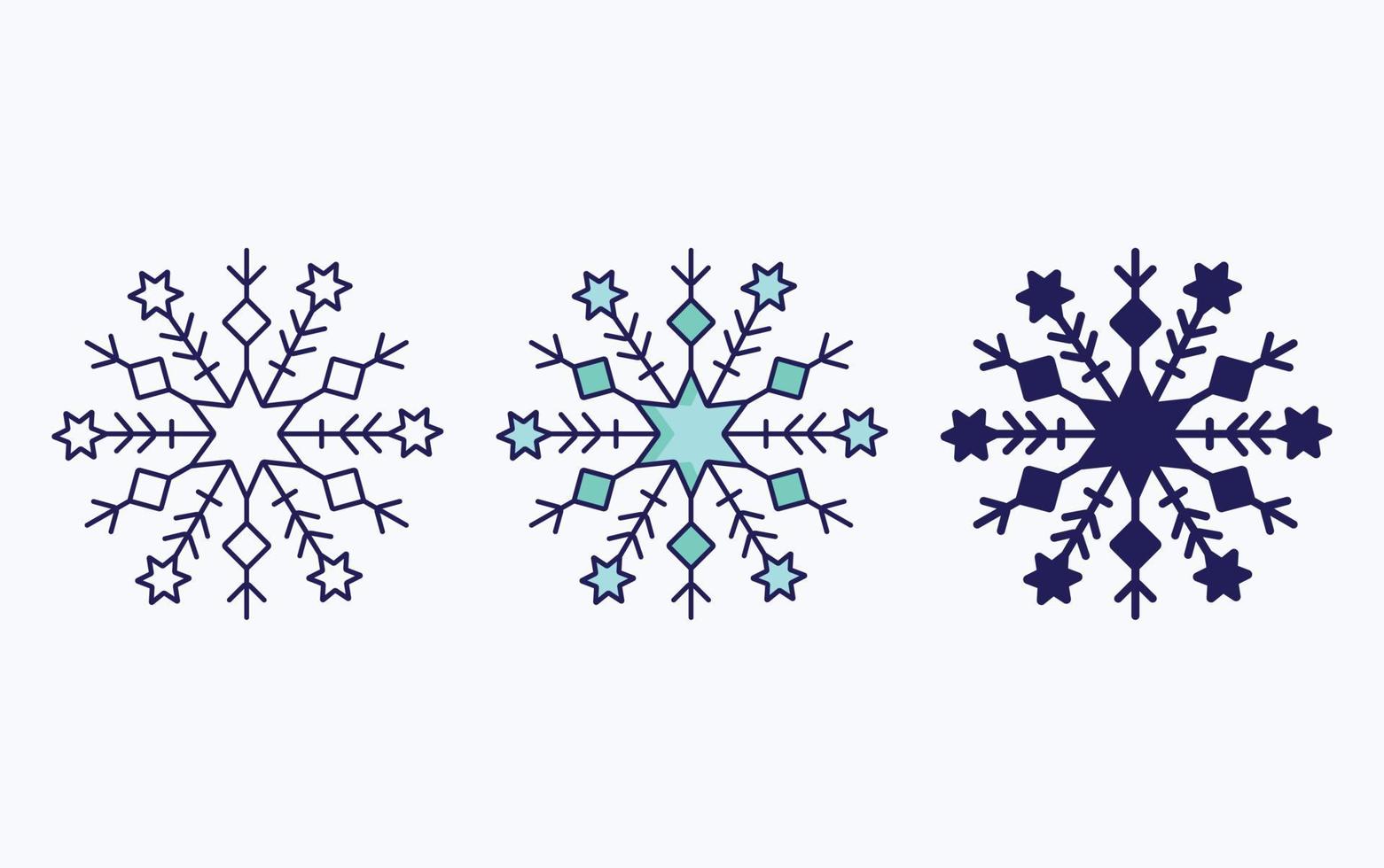 Schneeflockenlinie und Glyphensymbol, Vektorillustration vektor