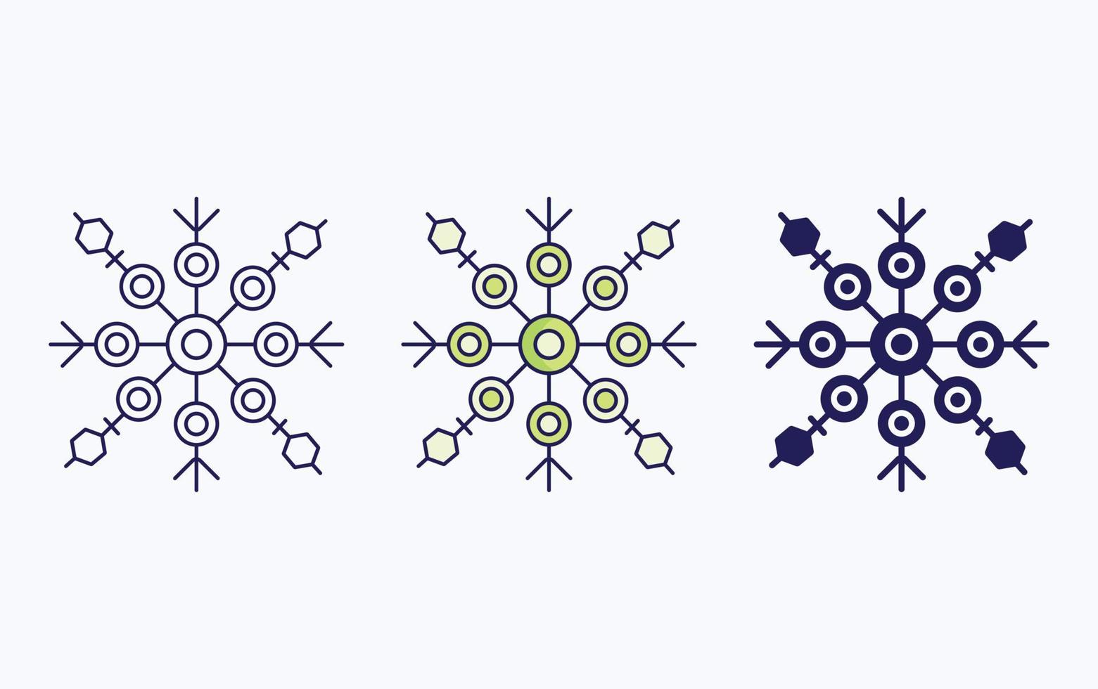 snöflinga linje och glyf ikon, vektor illustration