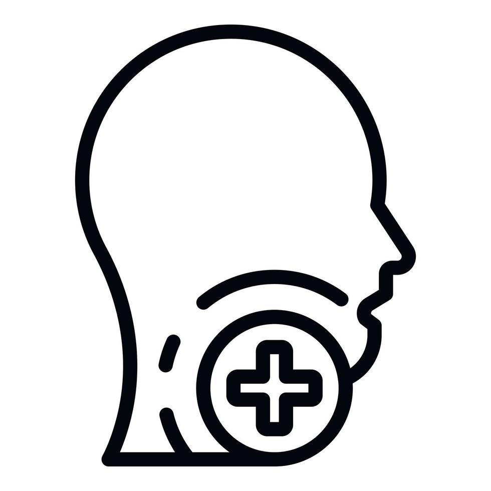 medicinsk hjälp körtel sköldkörtel ikon, översikt stil vektor
