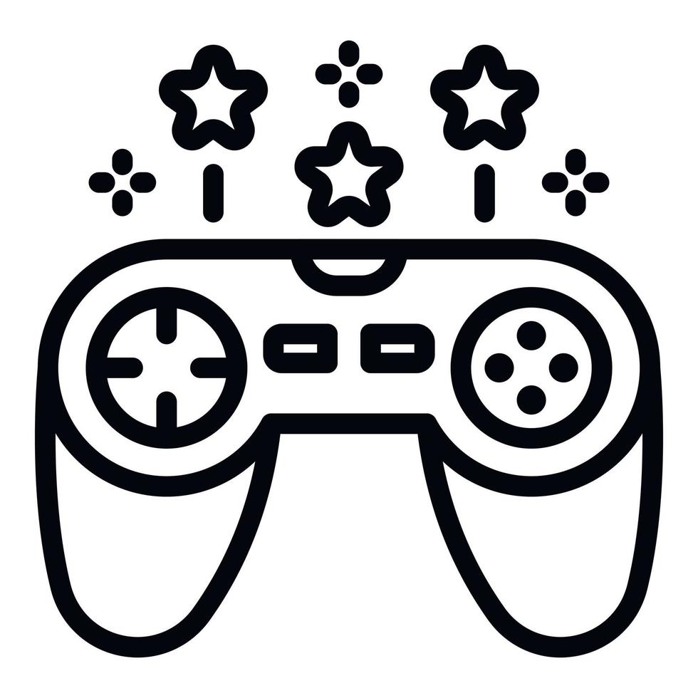 gaming joystick ikon, översikt stil vektor