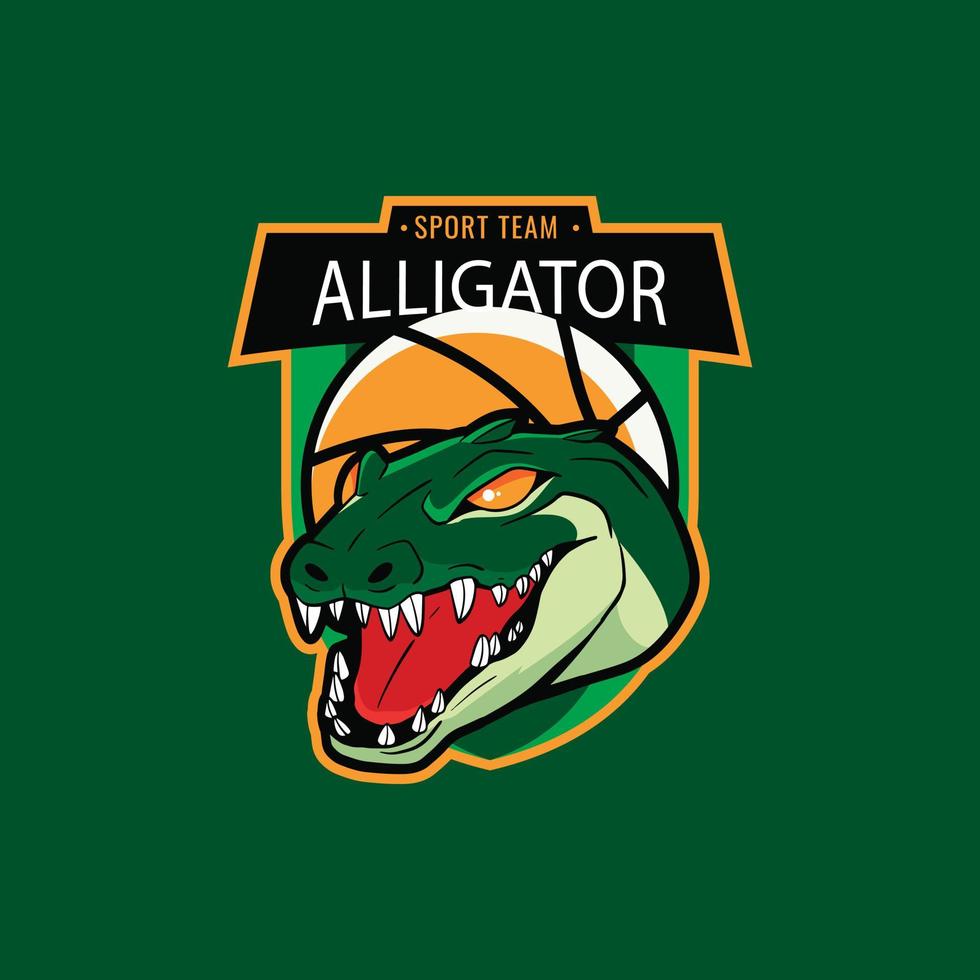 platt alligator logotyp mall vektor