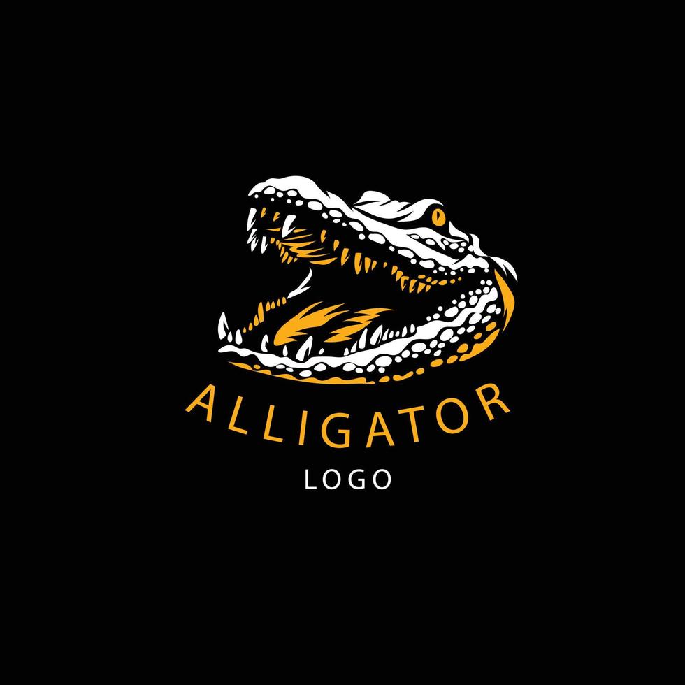 platt alligator logotyp mall vektor