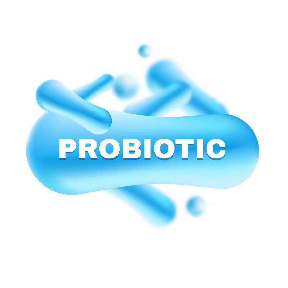 probiotika bakterie vektor illustration. biologi, vetenskap bakgrund. mikroskopisk bakterie närbild.
