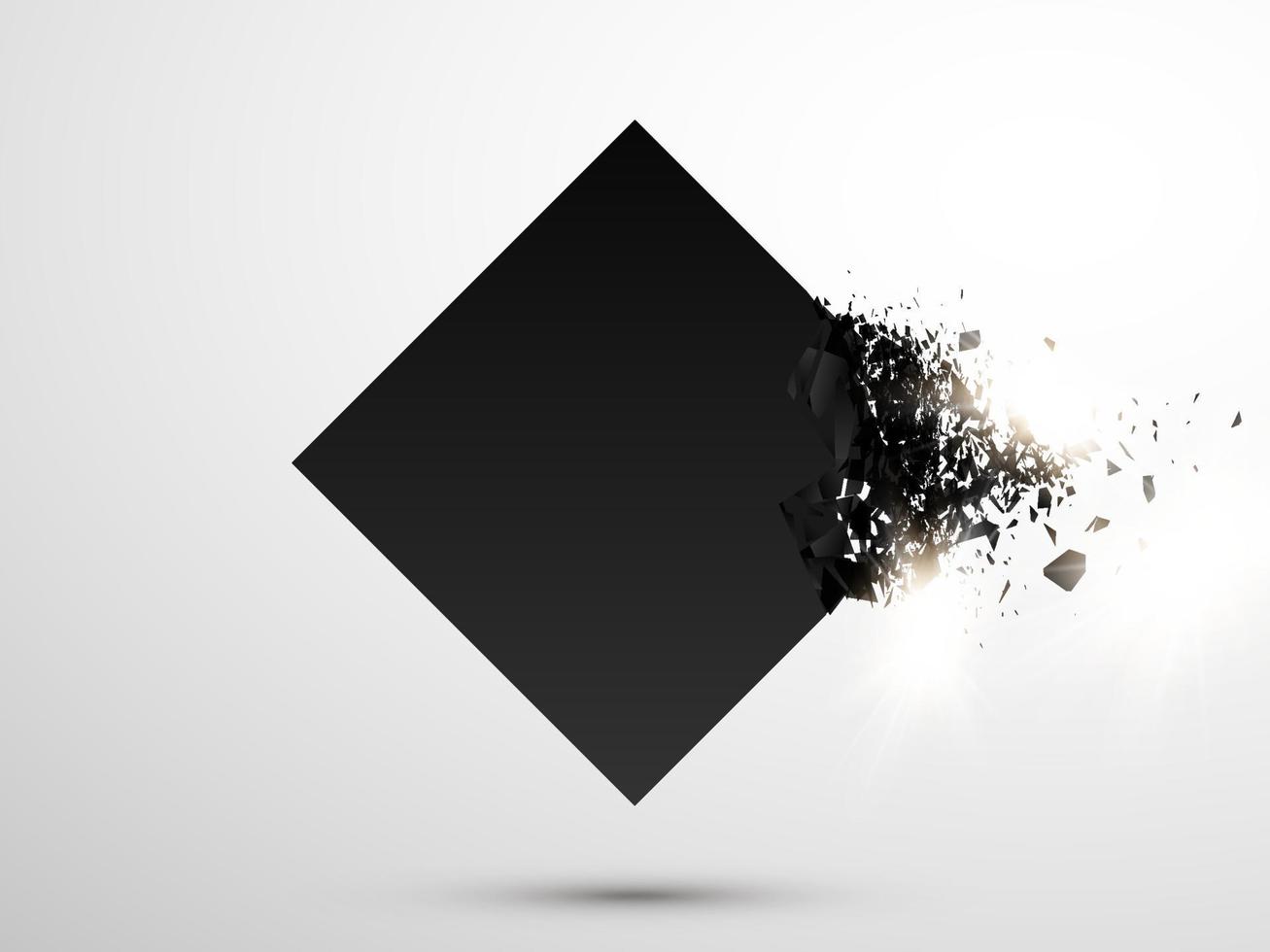 schwarzer Stein mit Trümmern isoliert. abstrakte schwarze Explosion. geometrische Darstellung. Vektorzerstörungsformen mit Trümmern vektor