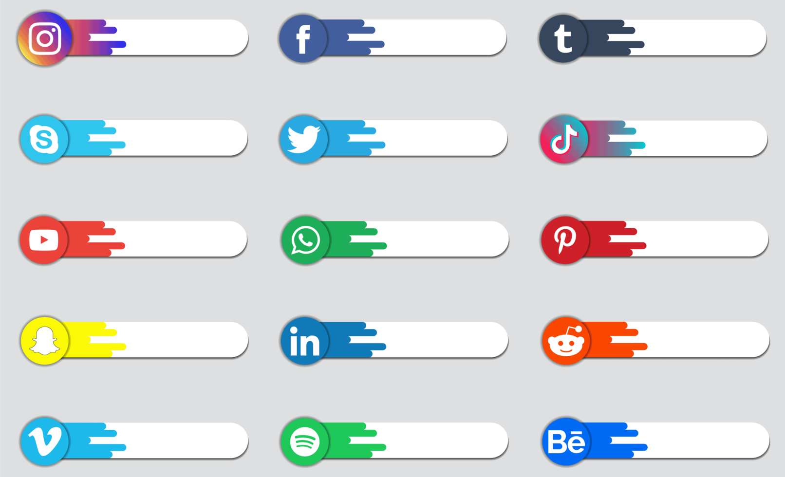 sociala medier logomärke eller etikettsamling vektor