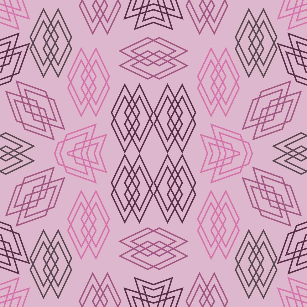 geometrisk sömlös mönster. abstrakt motiv årgång rosa stil.design för golv, bakgrund, vägg, textur, tyg, textil, Kläder, tapet, kakel, filt, matta, konst skriva ut. vektor illustration