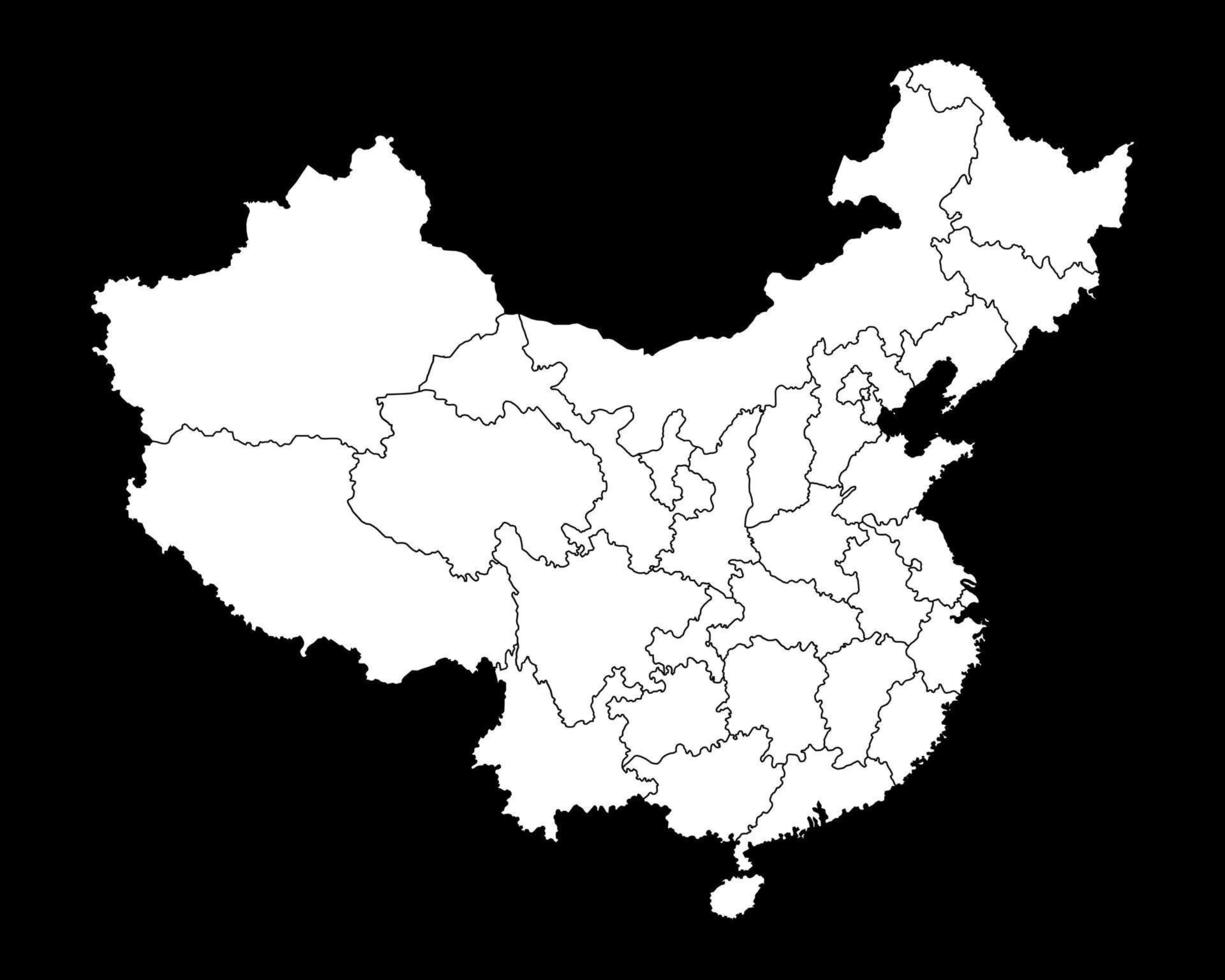 Kina Karta med administrativ divisioner. vektor illustration.