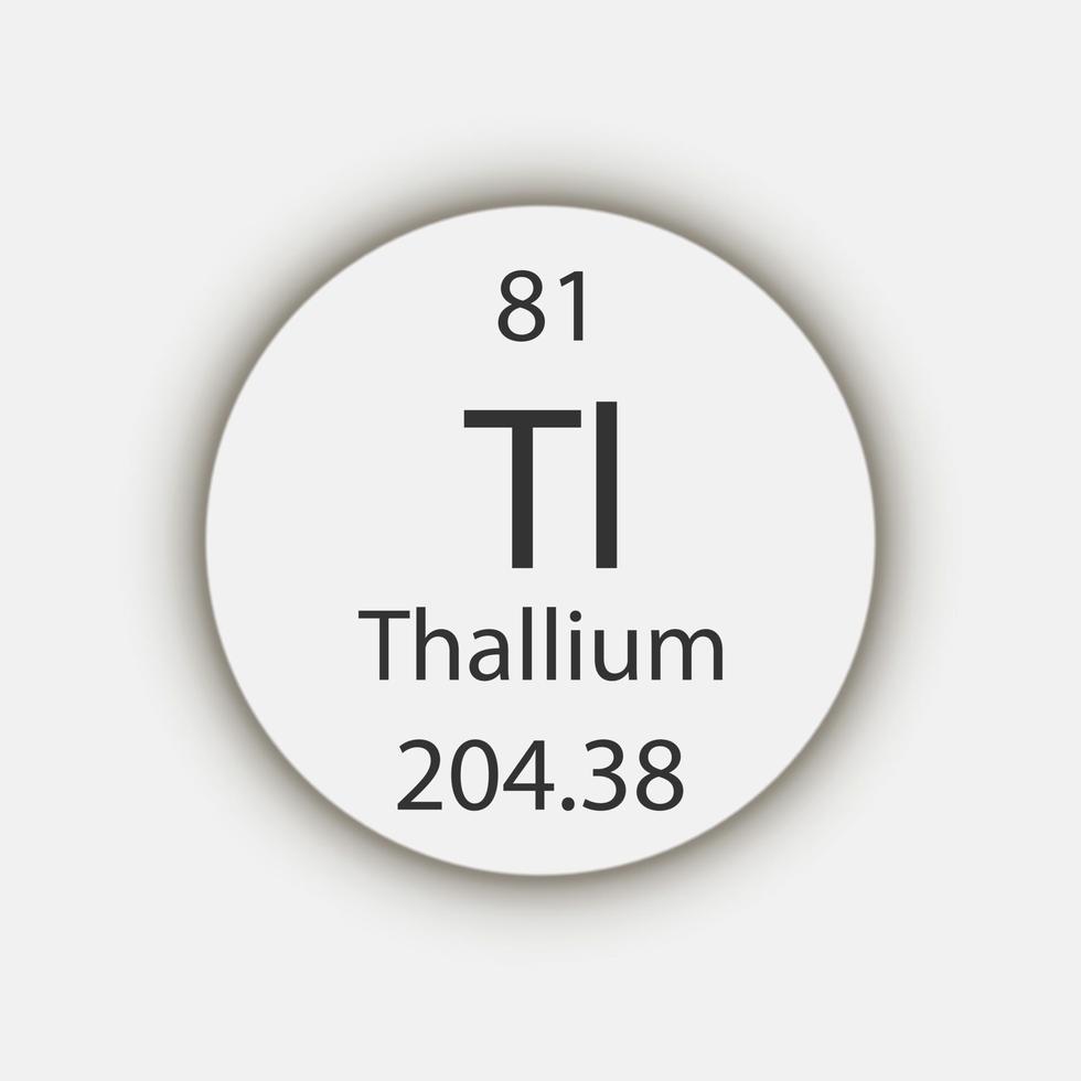 tallium symbol. kemiskt element i det periodiska systemet. vektor illustration.