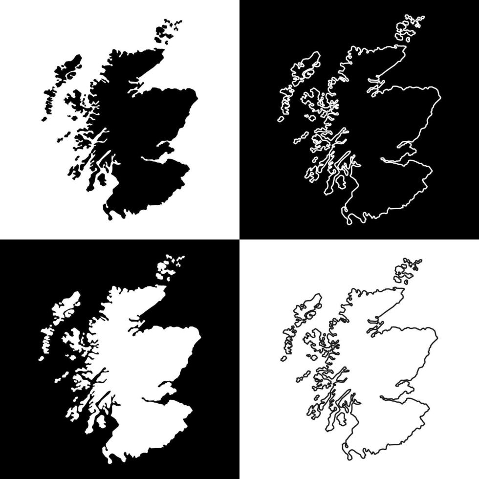 uppsättning av Skottland, Storbritannien område Karta. vektor illustration.