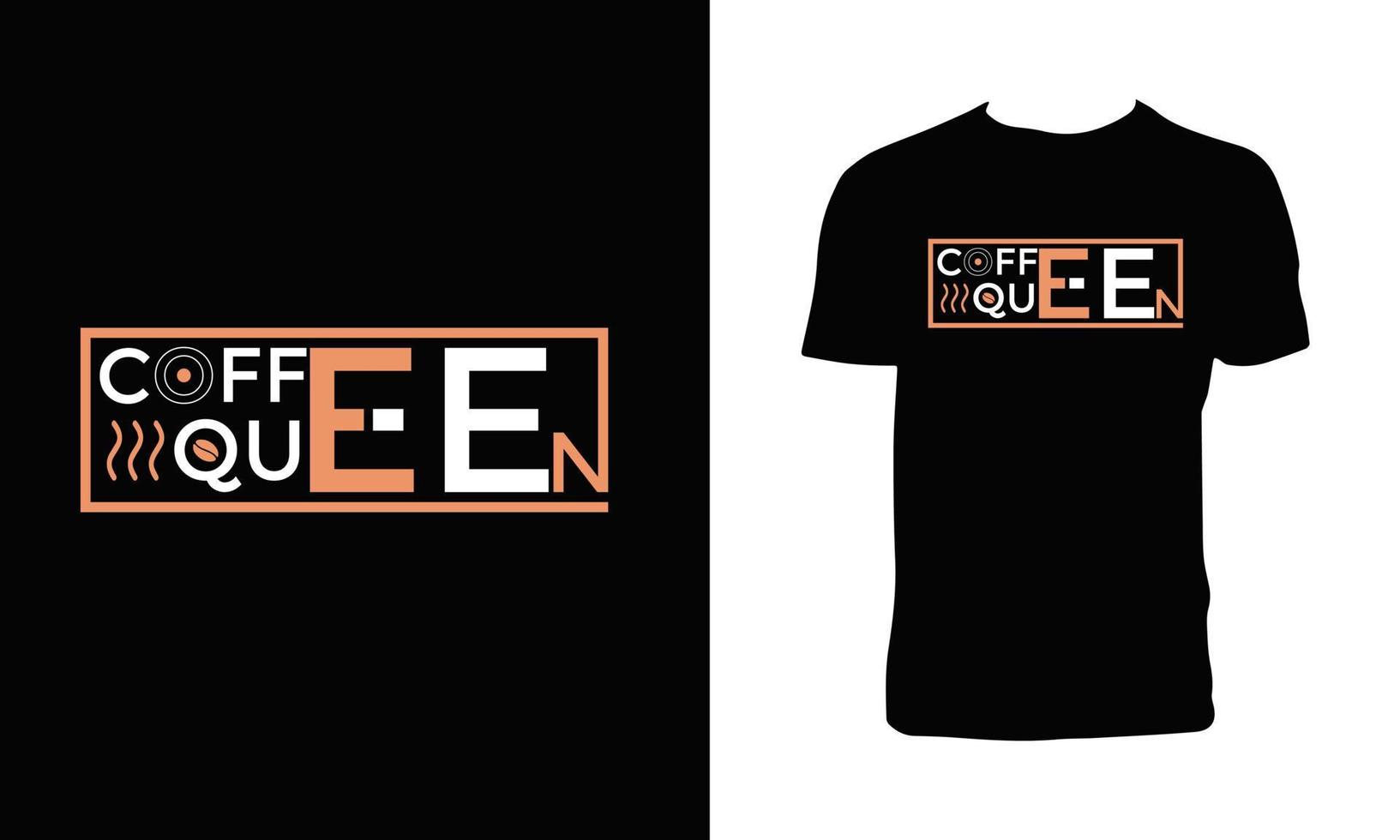 Kaffeekönigin-Typografie-T-Shirt-Design. vektor
