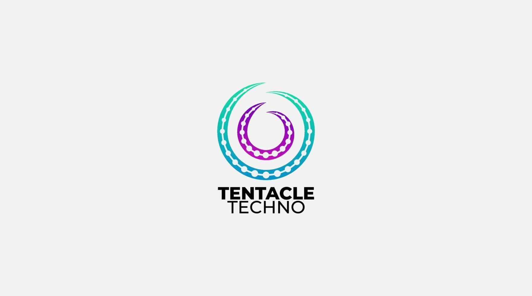 Tentakel-Tech-Logo-Design-Vorlagenillustration vektor