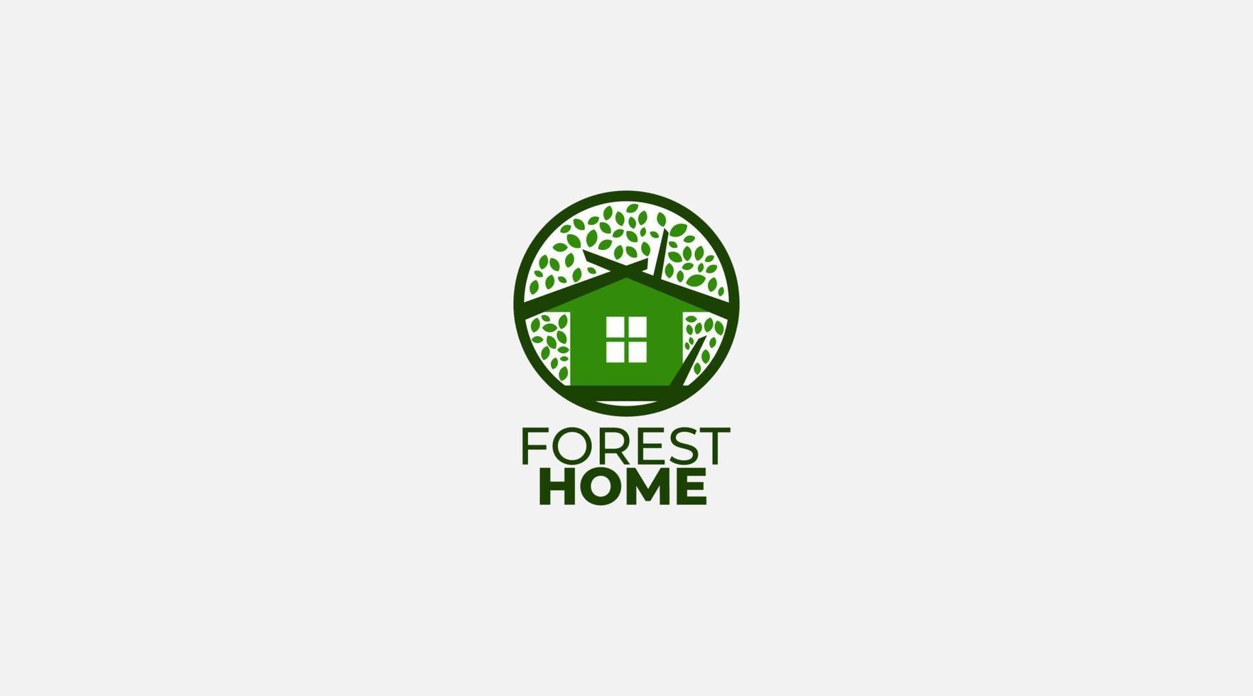 Haus Wald Home Logo Design Vektor