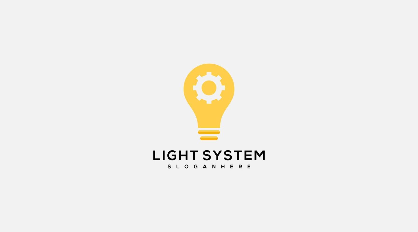 Glühlampe kombinieren mit Zahnrad-Logo-Design-Vektor vektor