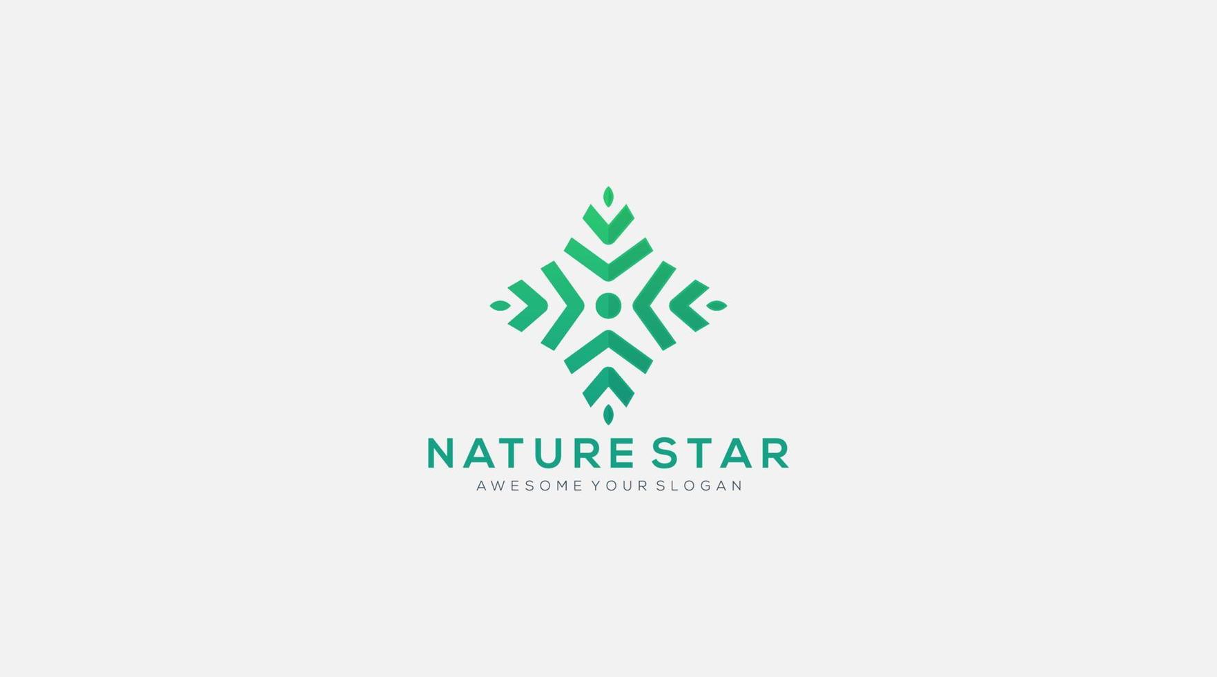 kreativ natur yoga stjärna logotyp design vektor symbol