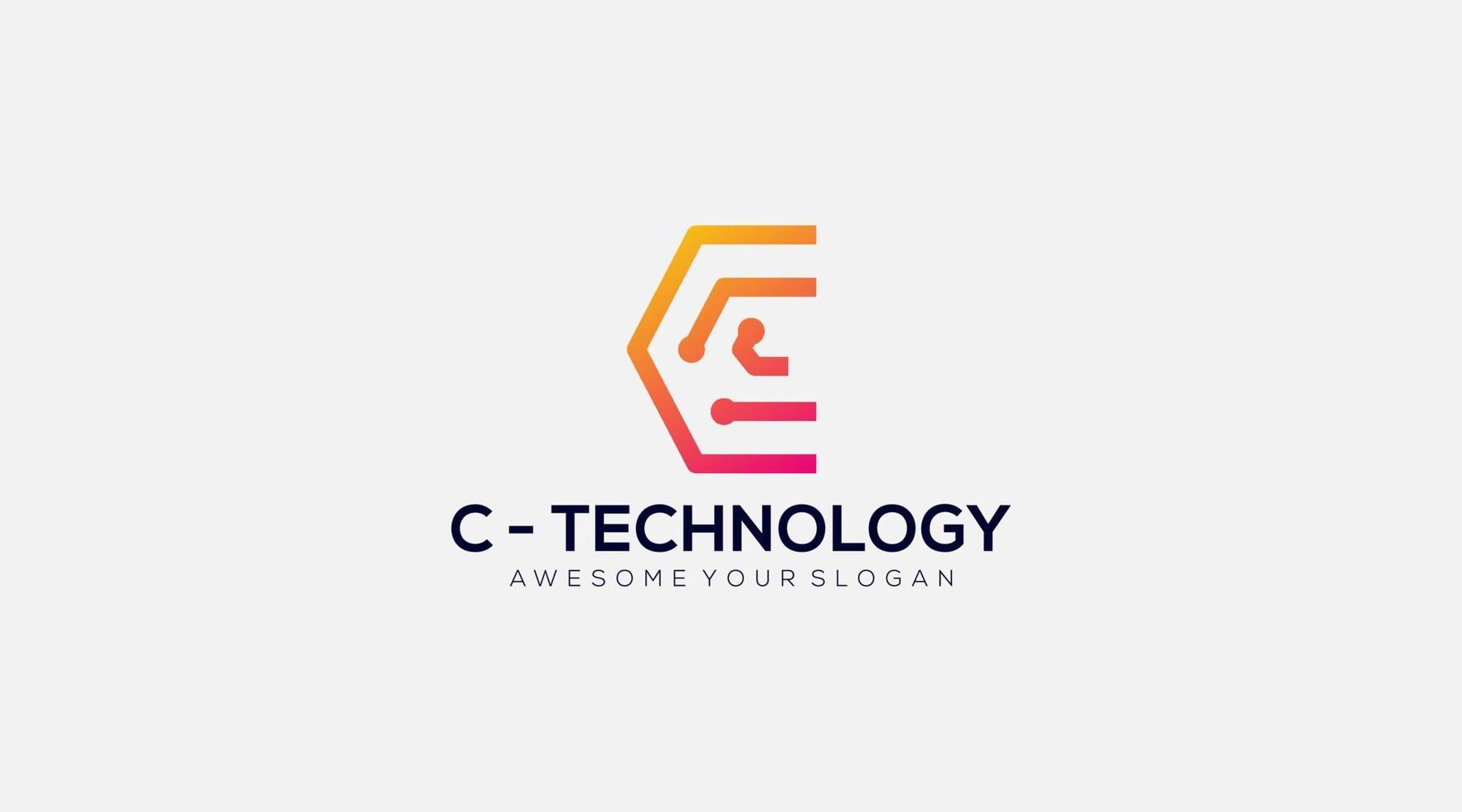 Anfangsbuchstabe c Tech-Logo-Design-Symbol vektor