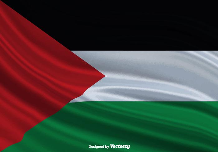 Gaza Strip Vector Wavy Flagga