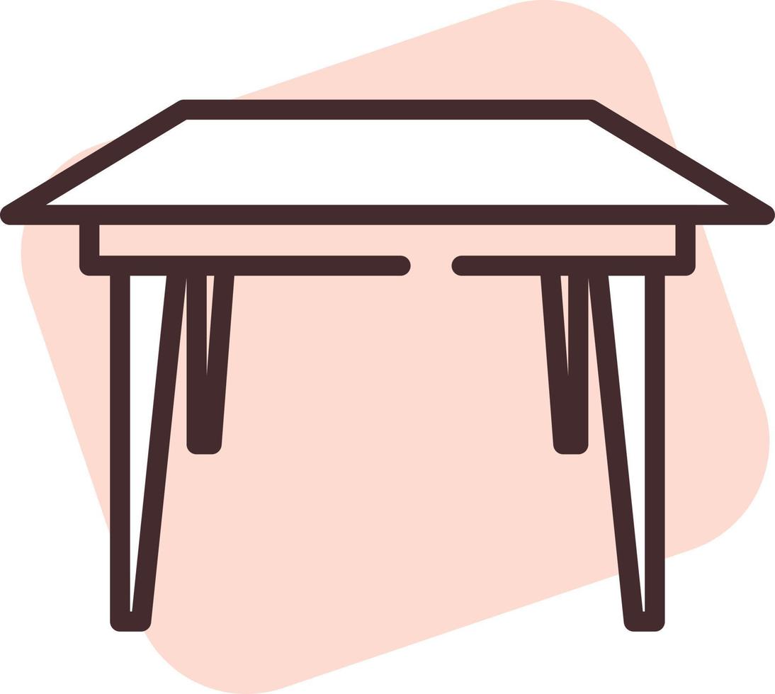 möbel kök tabell, ikon, vektor på vit bakgrund.