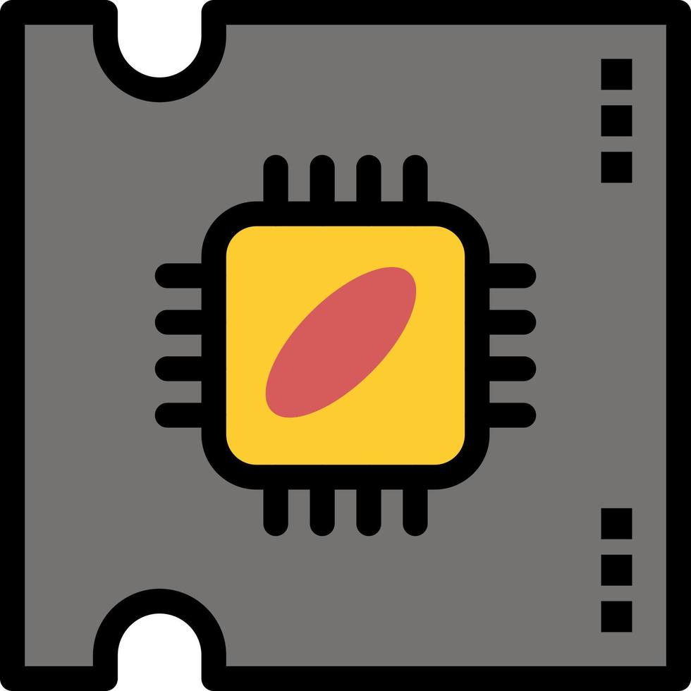 cpu mikrochip prozessor prozessorchip flache farbe symbol vektor symbol banner vorlage