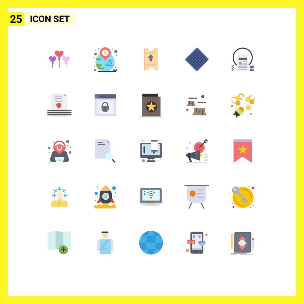 Stock Vector Icon Pack mit 25 Zeilenzeichen und Symbolen für Artikel Dokument Pass Waffel Essen editierbare Vektordesign-Elemente