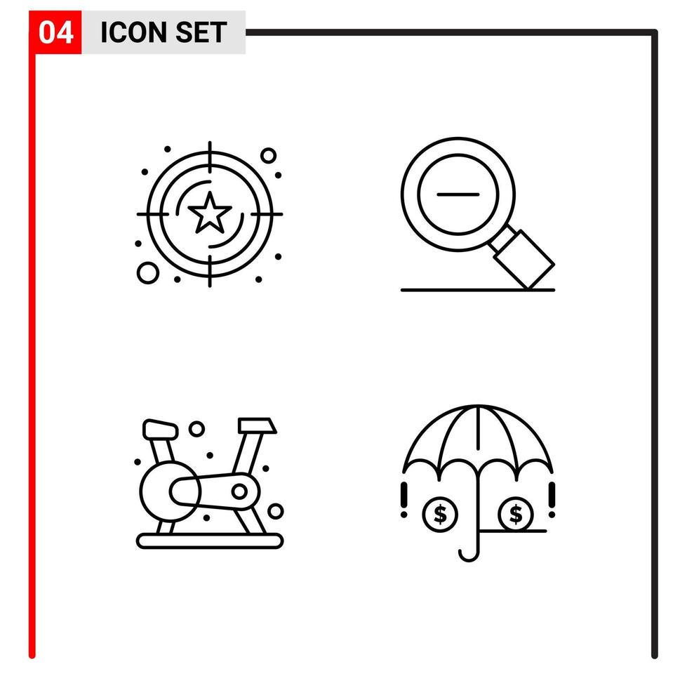 4 allmän ikoner för hemsida design skriva ut och mobil appar 4 översikt symboler tecken isolerat på vit bakgrund 4 ikon packa vektor