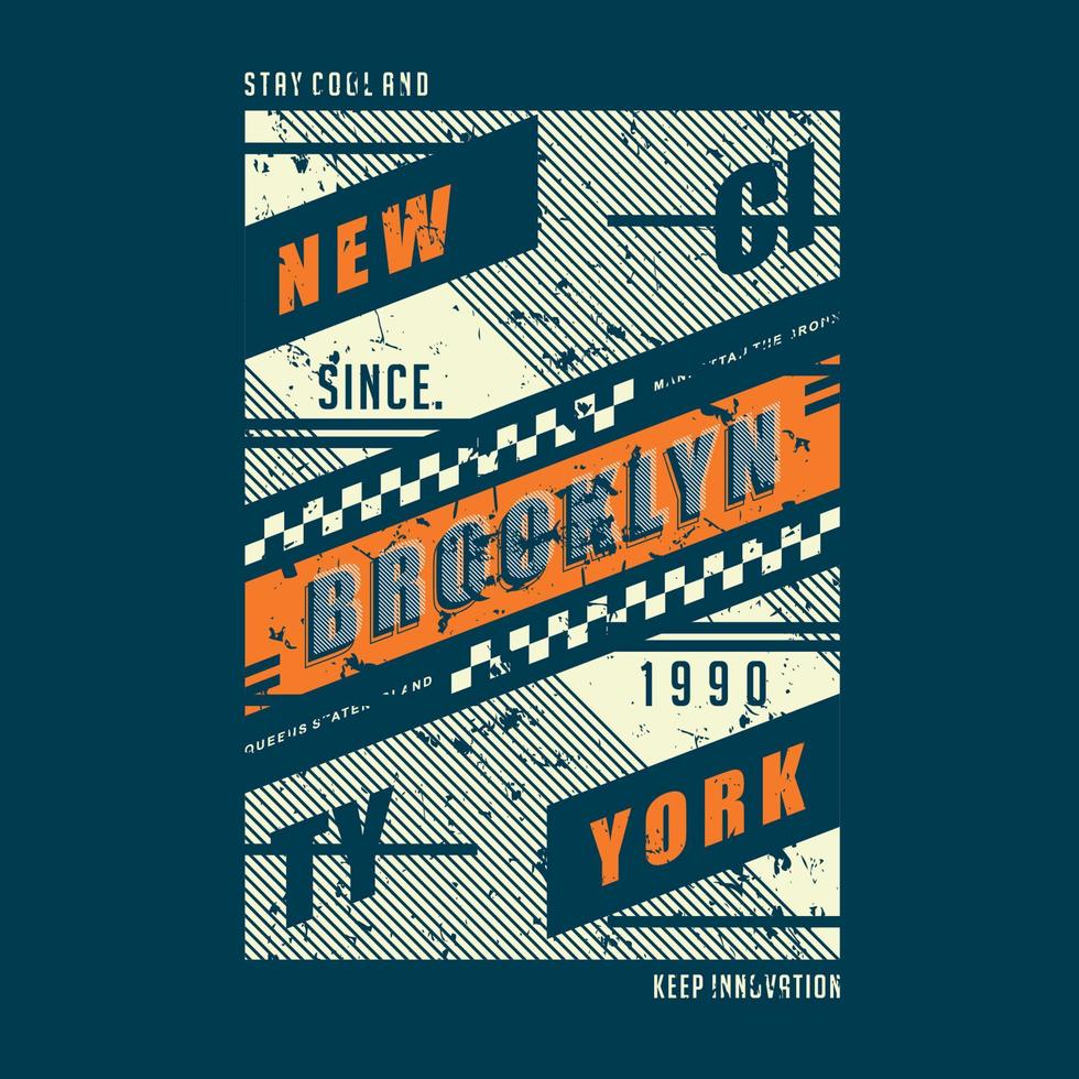 Brooklyn New York City abstrakte grafische T-Shirt-Vektorillustration vektor