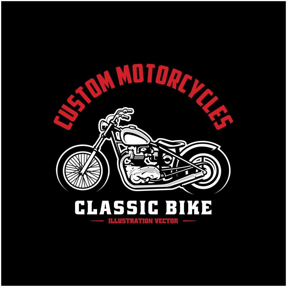 klassisk motorcykel illustration logotyp vektor