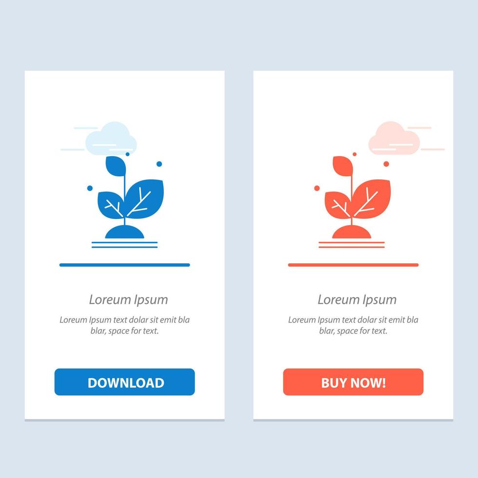 pflanze wachsen wachstum erfolg blau und rot jetzt herunterladen und kaufen web-widget-kartenvorlage vektor