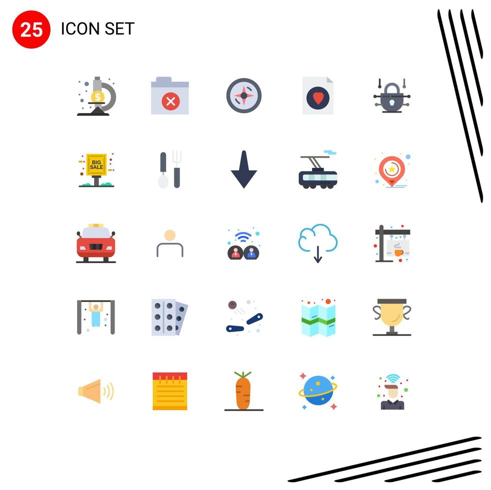 uppsättning av 25 modern ui ikoner symboler tecken för stor försäljning styrelse plats nätverk säkerhet internet redigerbar vektor design element