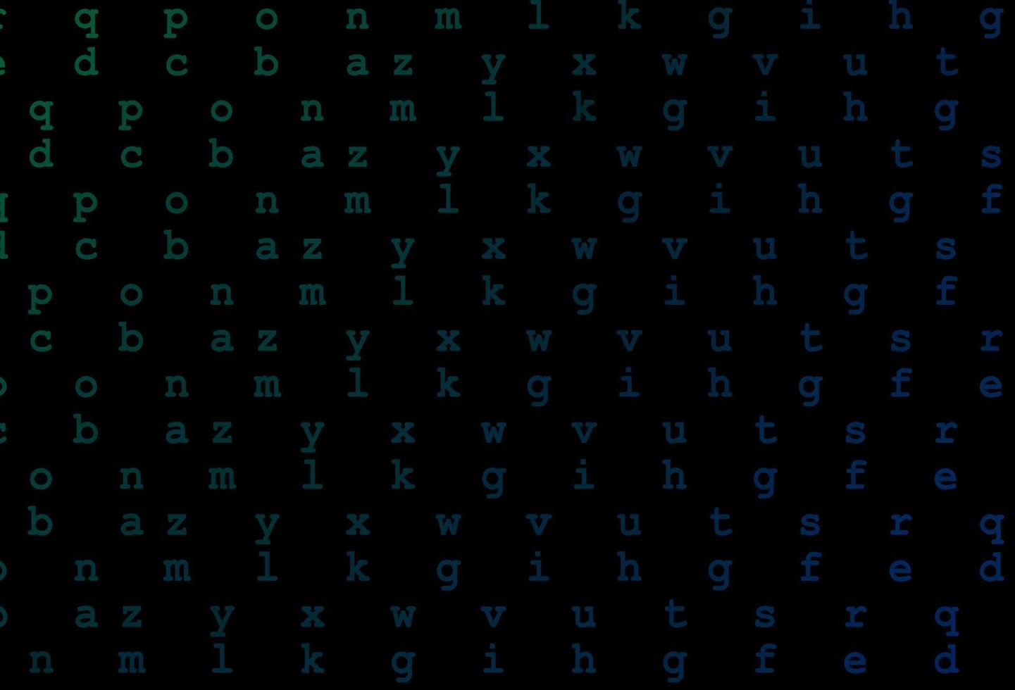 dunkelblaues Vektormuster mit ABC-Symbolen. vektor