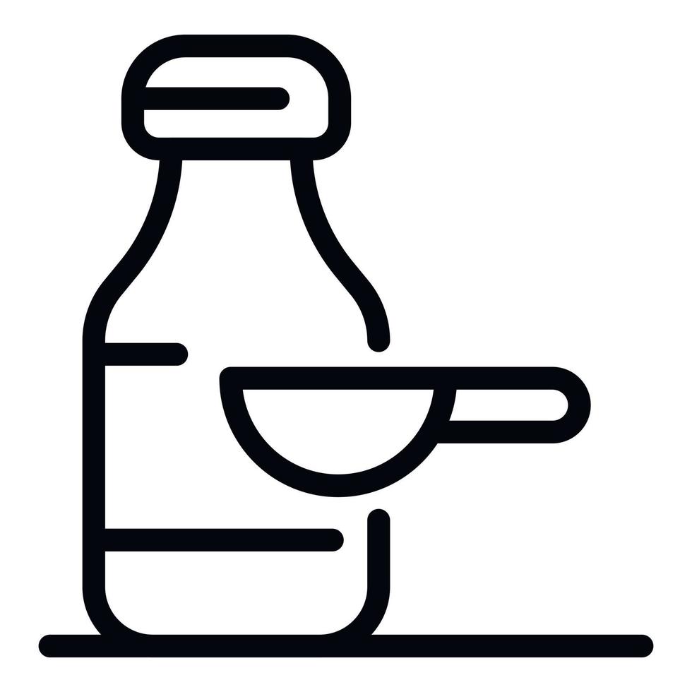 Teelöffel-Sirup-Symbol, Umrissstil vektor