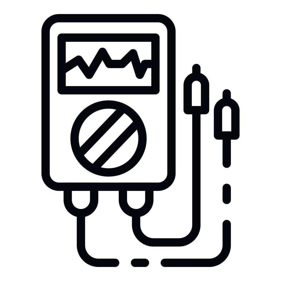 elektrisk multimeter ikon, översikt stil vektor