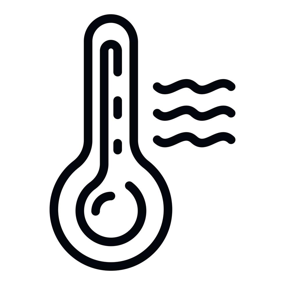 Symbol für heißes Wüstenthermometer, Umrissstil vektor