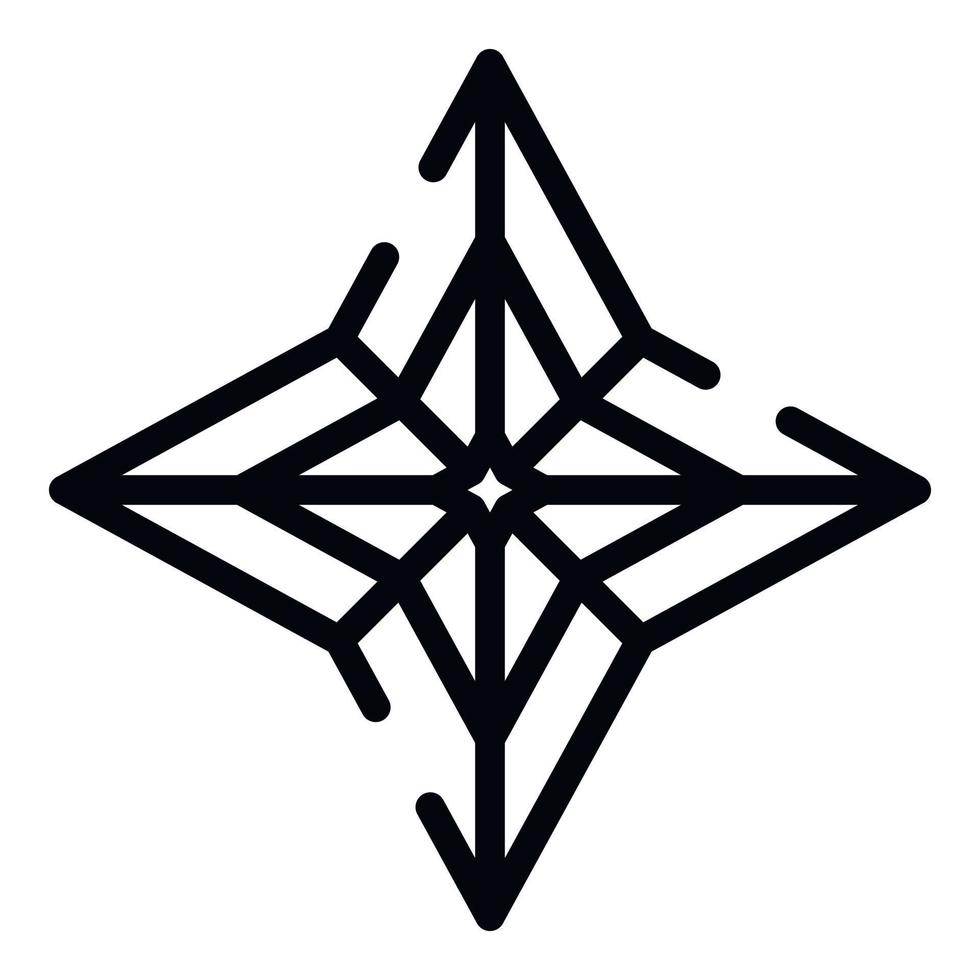 stjärna is ikon, översikt stil vektor