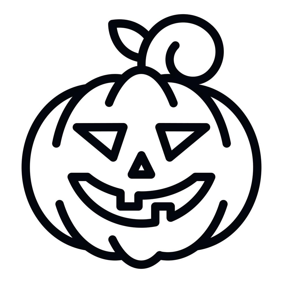 dekoratives Halloween-Kürbis-Symbol, Umrissstil vektor