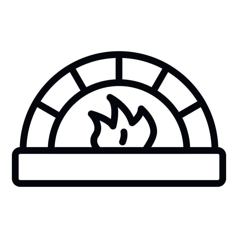 brand i spis ikon, översikt stil vektor