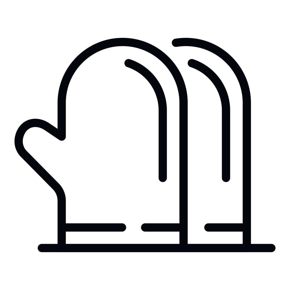 Symbol für Kochhandschuhe, Umrissstil vektor