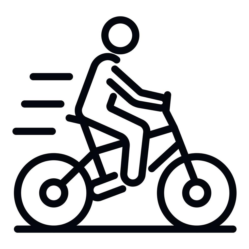 Mann-Fahrrad-Symbol, Umriss-Stil vektor