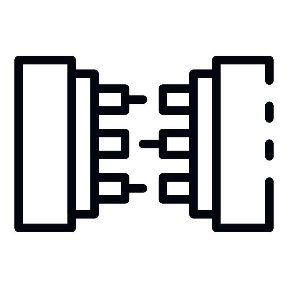 kabel- förbindelse ikon, översikt stil vektor