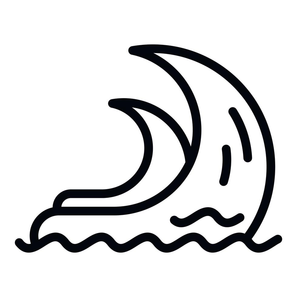 Unfall-Tsunami-Symbol, Umrissstil vektor