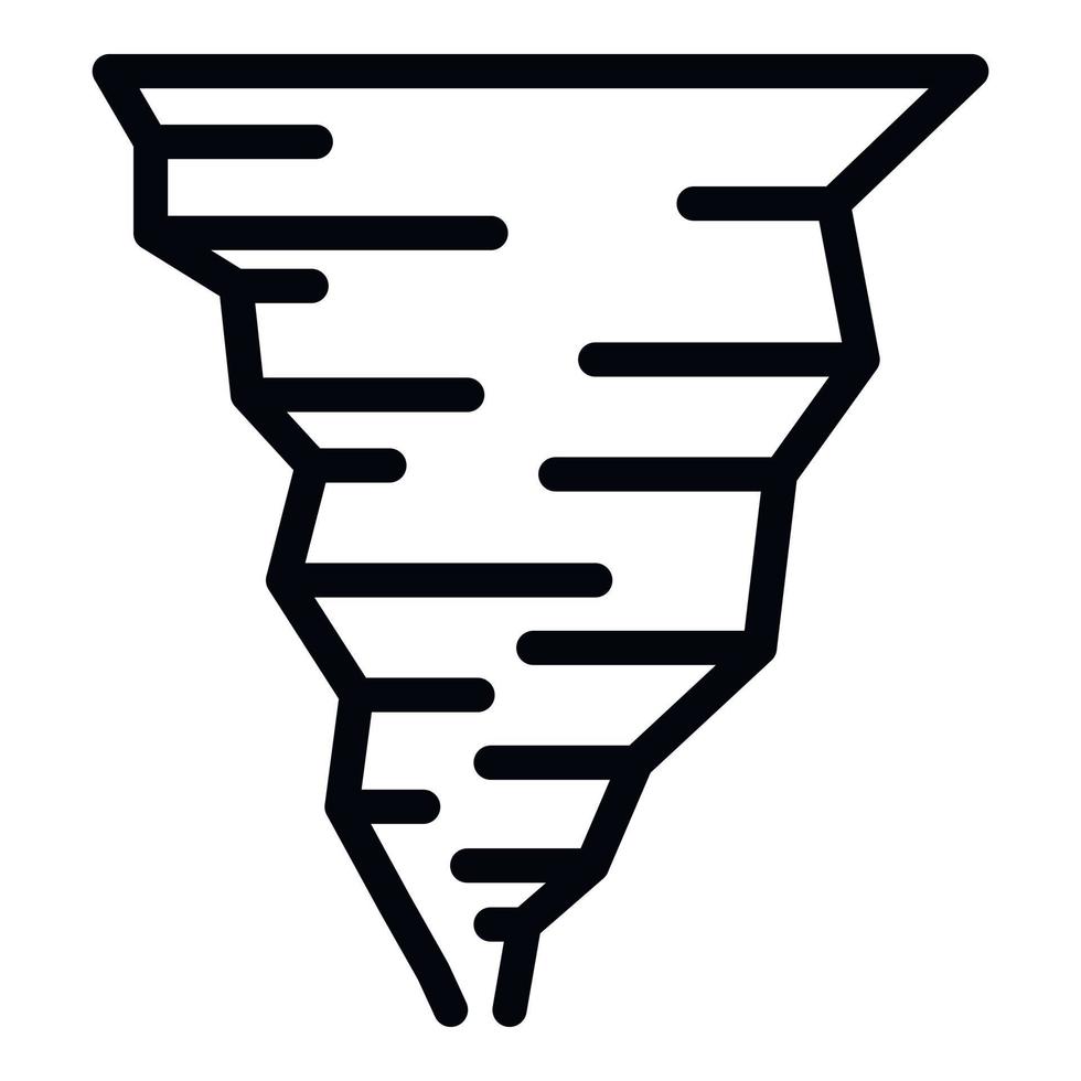 Zyklon-Tornado-Symbol, Umrissstil vektor