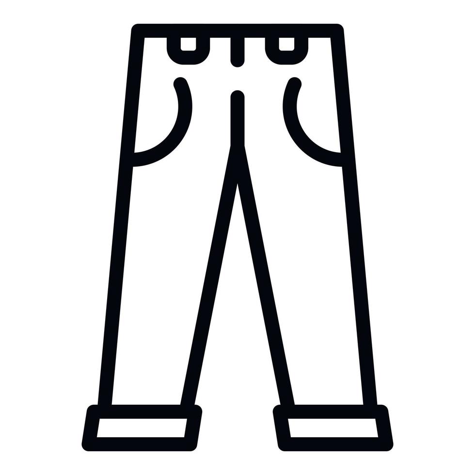 trendig jeans ikon, översikt stil vektor