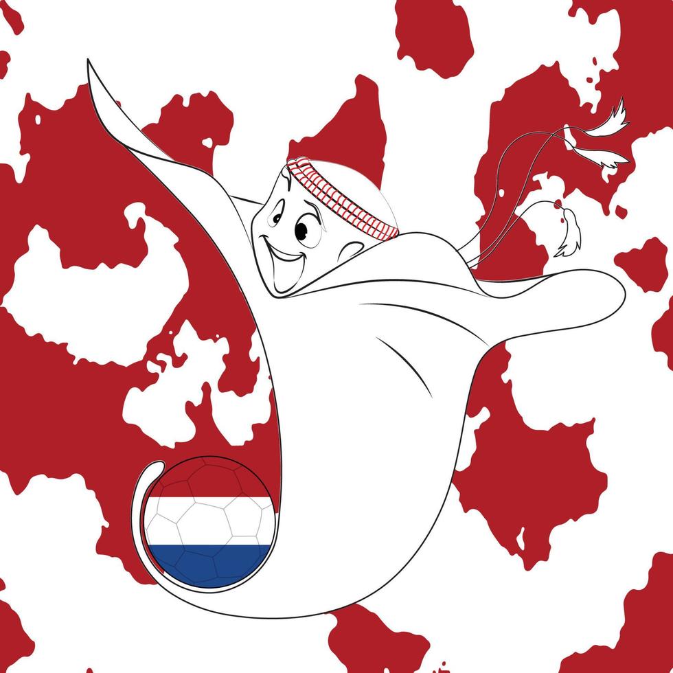 maskot med nederländerna flagga vektor