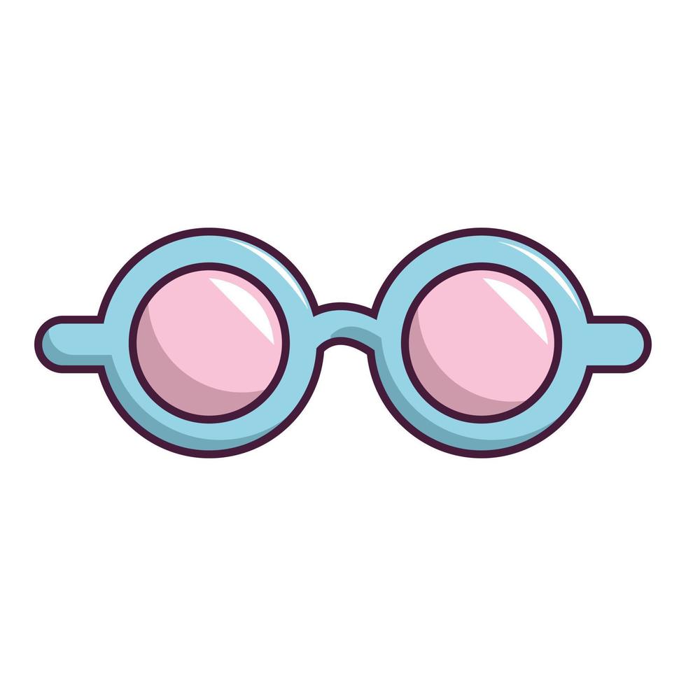 rosa blaue magische Brille Symbol, Cartoon-Stil vektor