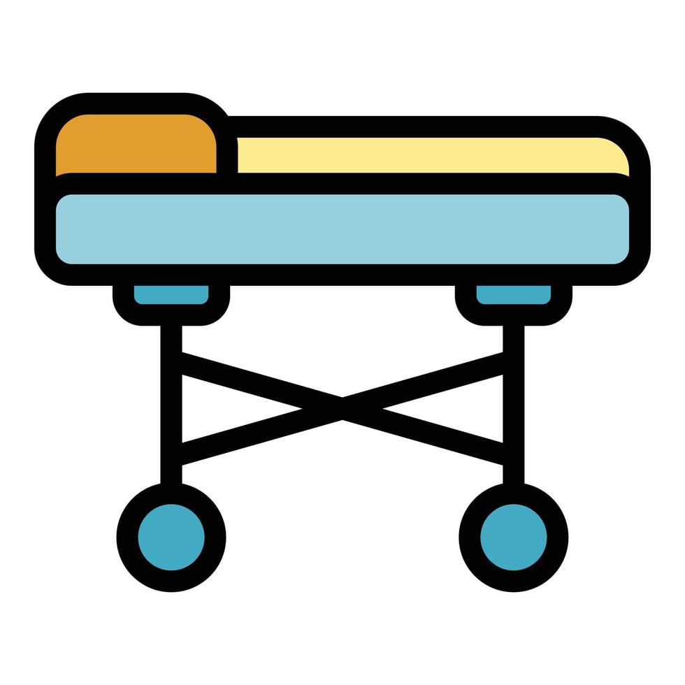 medizinisches Bett Symbol Farbe Umriss Vektor