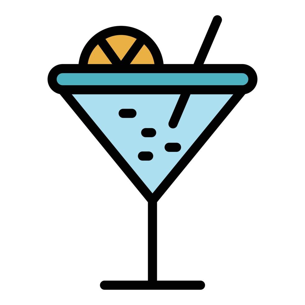 Kafé cocktail ikon Färg översikt vektor